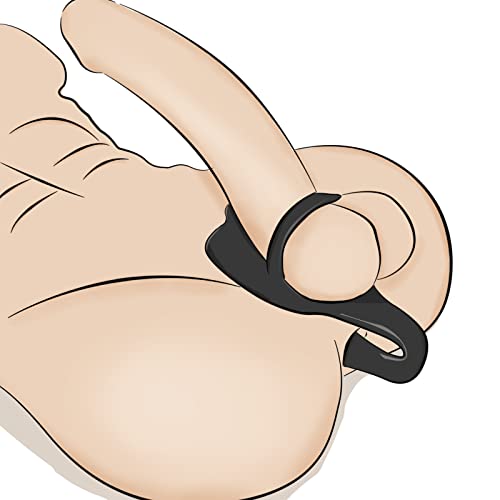 Hisecret アナルプラグ コックリング 黒いシリコーン ペニスリング付き男性 前立腺 アナル開発 拡張 アナルオナニー SMグッズ - 画像1