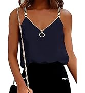 SAUKOLE Womens Summer V Neck Sleeveless Fashion Tank Tops Casual Flowy Shirts Blouse