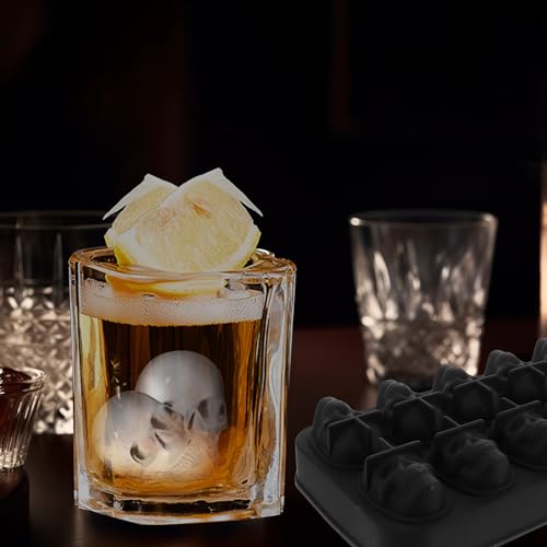 Molde para cubitos de hielo de silicona con forma de calavera miniatura 7