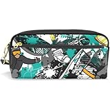 ペンケース おしゃれ 高校生 筆箱 大容量 女の子 ふでばこ 中学生 小学生 ペンポーチ 化粧ポーチ スキー グリーン 緑 かわいい 可愛い PU レザー ポーチ ケース 文房具 文具 可愛い