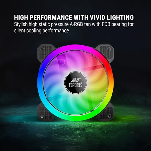 Image of Ant Esports Superflow V2 120 Auto RGB 120 mm 1200 RPM Case Fan I Cooler - Black