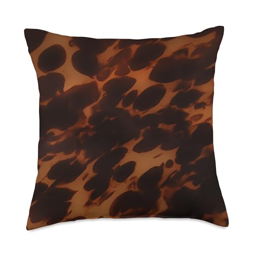 Tortoise Shell Boho Animal Print Throw Pillow Cover