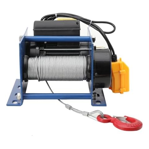 Lfhelper Electric Hoist Winch 881LBS 400kg Electric Winches Steel Electric Hoist Lift for Lifting or Towing Materials, Wire Rope 30m, Lifting Speed 11m/min, 1000w Cover