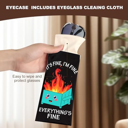 Image of Anikathy 2Pcs Sunglass Eyeglass Glasses Case Soft PU Leather with Cleaning Cloth Cute Glasses Pouch Bag for Men Women Girs
