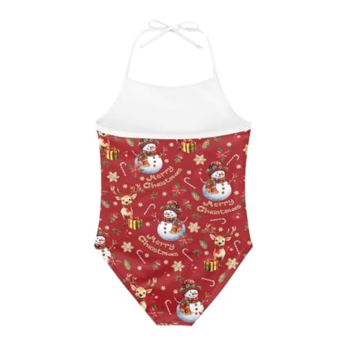 Image of Christmas Kids One-Piece Swimsuits Beach Swimwear Bathing Suit for 3-10 Years Girls