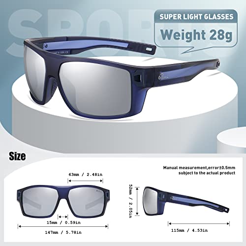 Image of Bevi Square Polarized Sunglasses UV 400 Protection with TR90 Lightweight Frame Glasses for Women Men