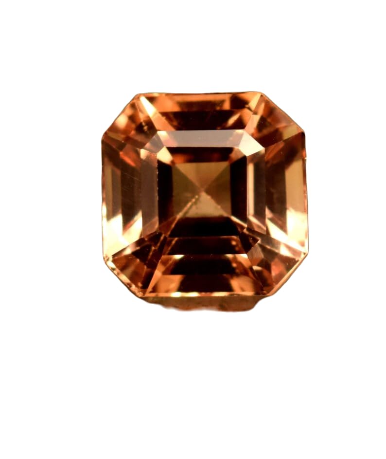 Saphir Padparadscha naturel haut de gamme 10x10mm en forme émeraude facettée