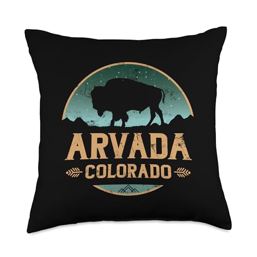 Arvada Colorado CO Buffalo Bison Throw Pillow