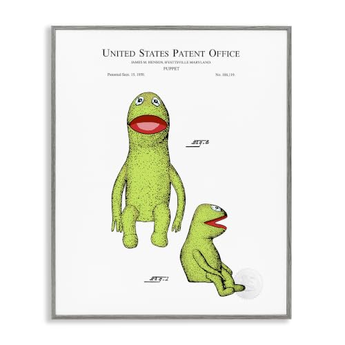 Vintage Frog Patent Diagram, 16 x 20 Inch Framed Giclée Print