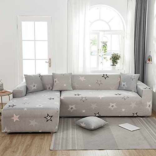 Funda de sofa anti-deslizante elástica KnSam gris con barras espuma fijas 3