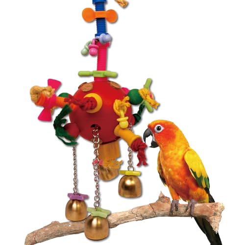 Premium Bird Toys, Bird cage Toys, Parrot Toys, Suitable for Parakeets, Budgies and Amazons, Macaws, African Grey Parrots, Durable chew Toys for Large Birds