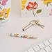 kate spade new york Metal Ink Pen with Stylus Tip, Black Ink Ballpoint Keychain Pen, Spring Pansies