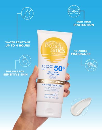 Bondi Sands Fragrance Free Sunscreen Lotion SPF 50+ | Non-Greasy Broad-Spectrum Formula Moisturises, Soothes, and Protects Skin, Water Resistant Up To 4 Hours + Cruelty Free | 150 mL/5.07 Oz - Image 4