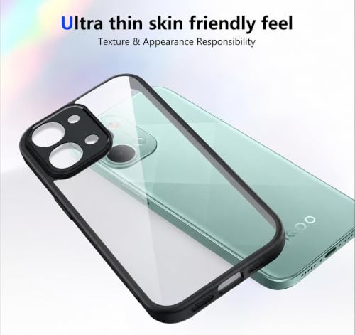 Image of VONZEE Clear Back Case Cover for iQOO Z11x 5G | Shockproof Design | Hard Back Cover Case for iQOO Z11x 5G (PC & TPU, Black)