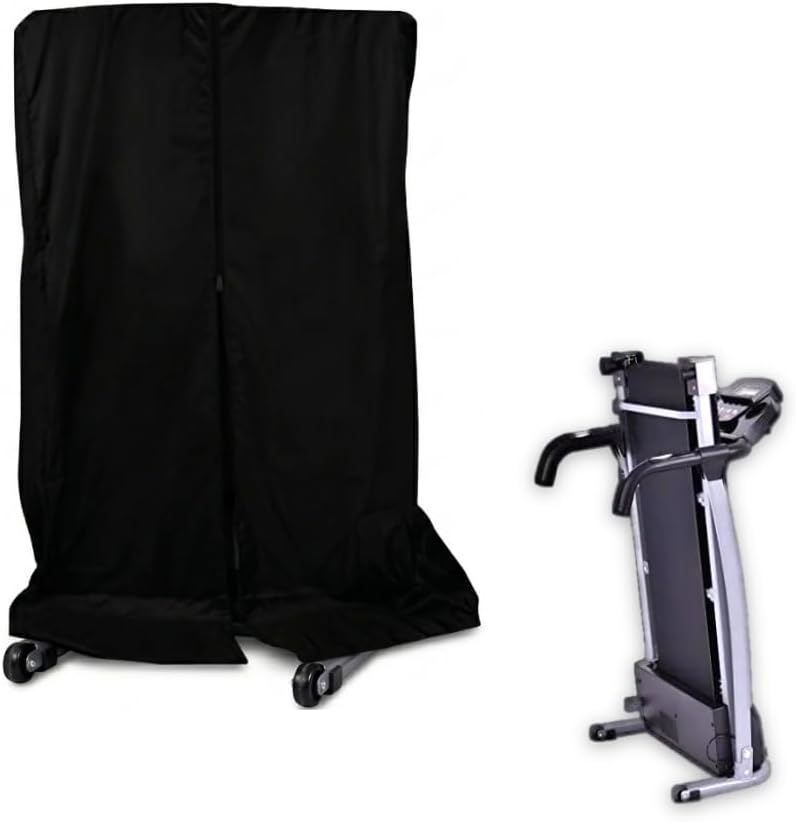 KHOOBREZ Treadmill Cover | Water-Resistant & Dustproof Fitness Equipment Protector | Durable Indoor & Outdoor Treadmill Cover | Polyester Protective Cover | Black