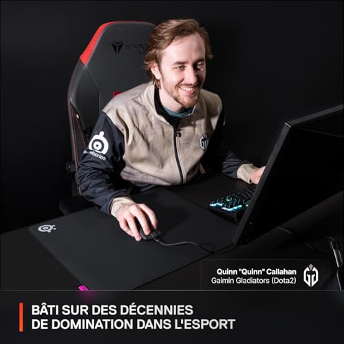 SteelSeries tapis de souris gaming QcK XL Performance Speed - Densité élevée pour une glisse fluide - Bords cousus à profil bas - Base antidérapante en néoprène - Taille 900 x 400 mm - FPS, MOBAs, RTS