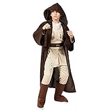 Cafele Jedi Costume Kids Tunic Jumpsuit Hooded And Shoes Outfit Halloween Cosplay Props (7-10years),