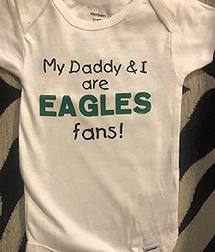 Teesbytini Eagles Onesie® My Daddy And I Are Eagles Fans Baby Onesie® Bodysuit One Piece thumb #2