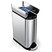 simplehuman 40 Liter / 10.6 Gallon Stainless Steel Dual Compartment Butterfly Lid Kitchen Step Trash Can Recycler, Brushed Stainless Steel