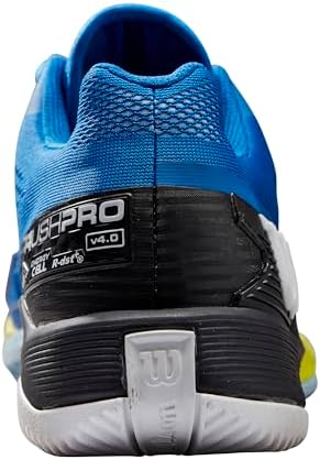 WILSON Men's Rush Pro 4.0 Sneaker, Lapis Blue/Black/Safety Yellow, 11 | Image 4