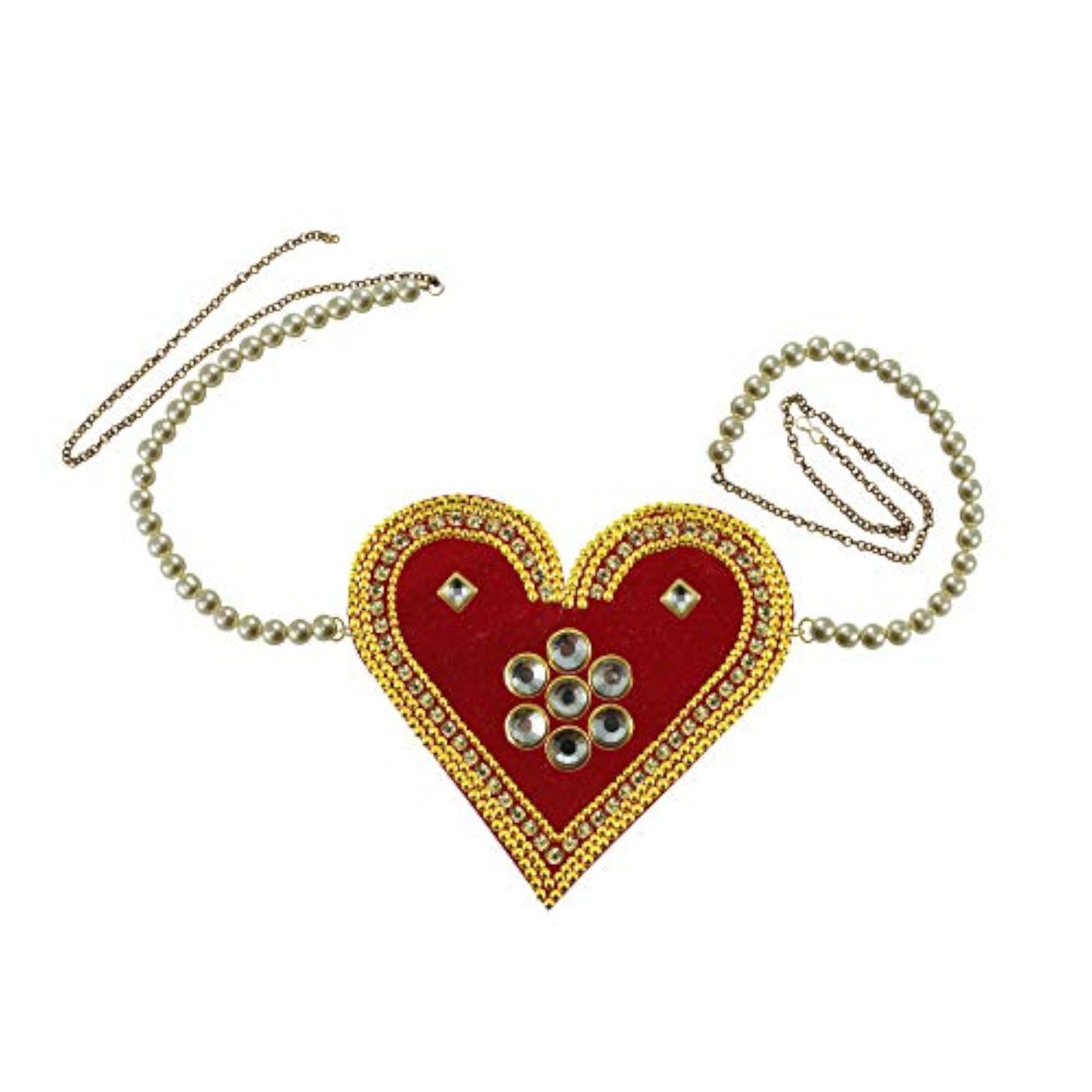 Women's Solid Brass Stone Studded Waist Belt, Multicolor