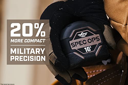 Spec Ops Tools 16-Foot Tape Measure, 1 1/4" Double-Sided Blade, Military-Grade Composite Case, 3% Donated To Veterans #TOP1