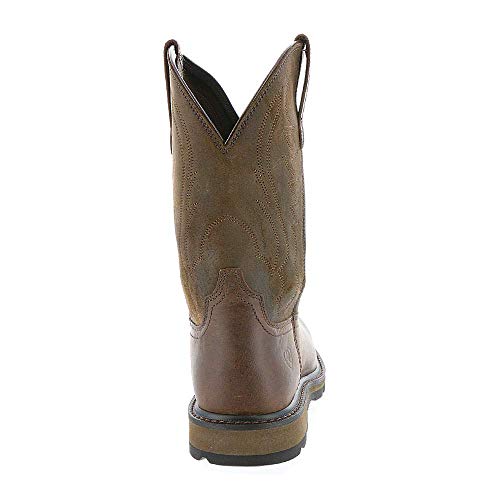 Ariat Mens Pull-On Ariat Groundbreaker Round Toe Work Boot, Wide Calf Work Boots, Brown, 11 Wide Us #TOP4