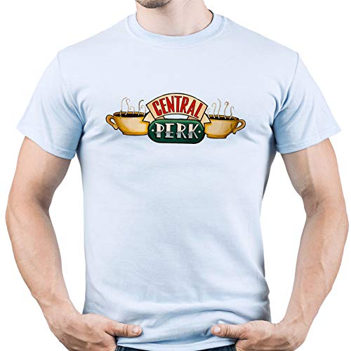EUGINE DREAM Central Perk Friends TV Series Camiseta para Hombre Azul Claro S