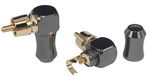 Adaptador RCA macho ángulo 90° 2 piezas KK-01 miniatura 1
