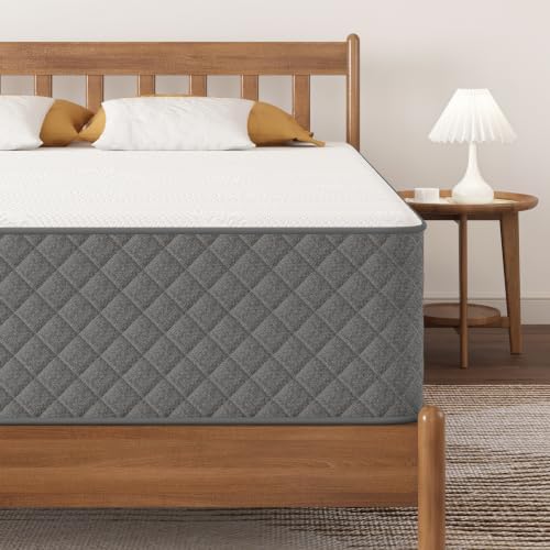 PurrJoys Queen Mattress, 12 Inch Cooling-Gel Memory Foam and Pocket Spring Hybrid Mattress, Queen Bed Mattress in a Box, CertiPUR-US Certified, Medium Firm, Queen Size Mattress | Medium Firm Feel, Queen Bed Mattress in a Box, CertiPUR-US Certified and Pocket Spring