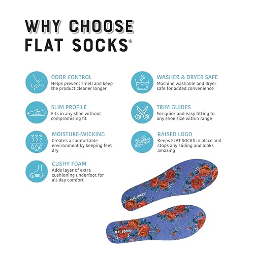 Image of FLAT SOCKS No Show Socks, Sockless Shoe Liner, Washable Barefoot Shoe Insert