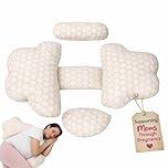 Nevalea Pregnancy Pillow for Sleeping, Adjustable 4 Piece Maternity Body Pillow, Belly Back Hip and Leg Support, Shredded Memory Foam, Breathable Washable Cover