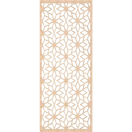 Image of 17 3 /8 inchW x 44 3 /8 inchH x 1 /4 inchT Lake Decorative Fretwork Wood Wall Panels, Red Oak