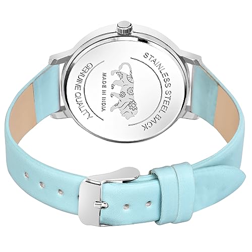 Image of Acnos 6 Colors Dial Leather Strap Quartz Analog Watch for Women - Classic & Stylish
