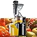 75mm Estrattore di Succo a Freddo, Spremiagrumi lento per Frutta e Verdura con Motore Silenzioso, Funzione di Pulizia a un Pulsante, Verticale e Compatto, senza BPA, Tazza/Spazzola per Succo, Nero
