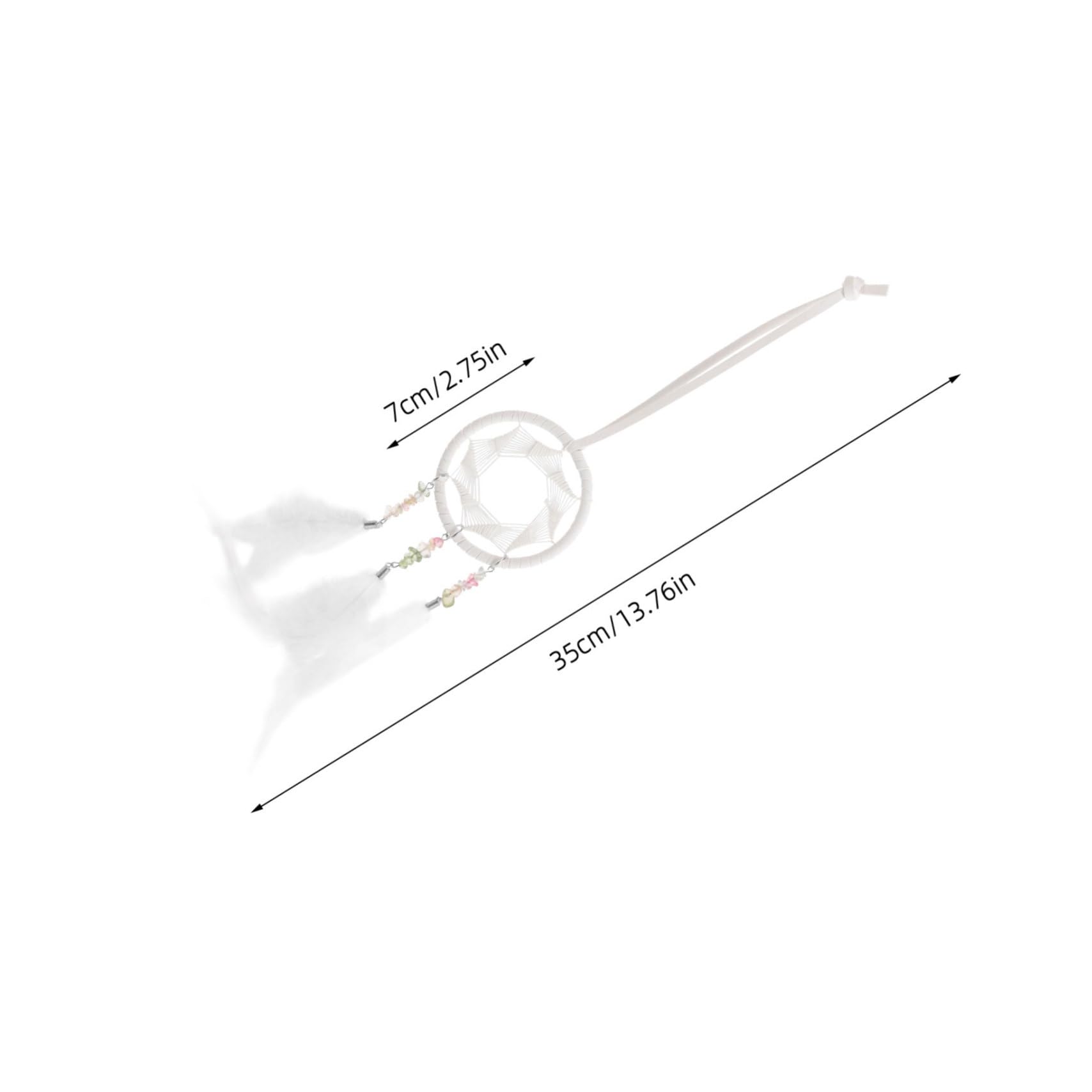 Cabilock Handmade Dream Catcher Car Pendant Lightweight Wind Chime Ornament for Rearview Mirror Plume PU Cord Peaceful Charm for Cars and Home