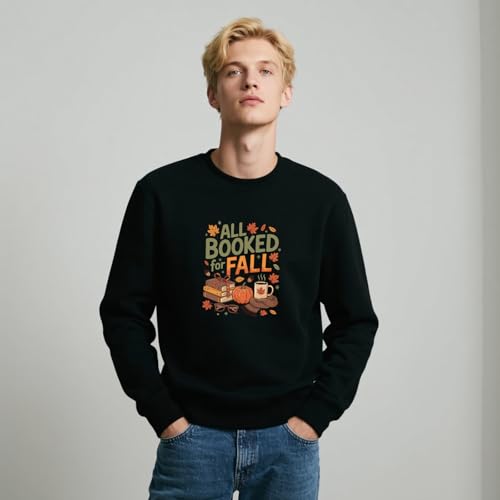 All Booked for Fall Sweatshirt Autumn Reading Sweatshirt Pumpkin Season Pullover4