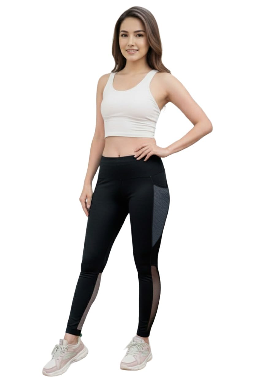 ANNI Designer Leggings da donna a vita alta | Lycra elastico palestra yoga allenamento collant | fitness corsa sport