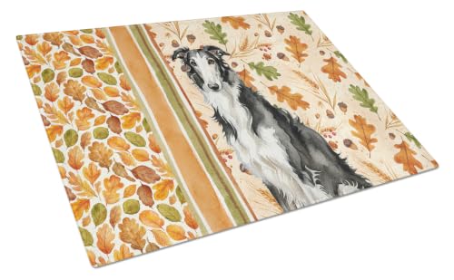 Caroline's Treasures Borzoi Dogs Decorative Glass Cutting Board, Large