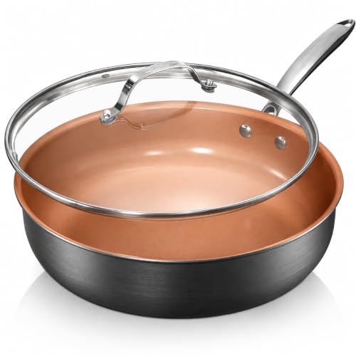 Image of GOTHAM STEEL 4 Qt Saute Pan with Lid, Large Nonstick Skillet for Cooking