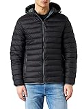 abrigo plumas hombre Acolchada Springfield Chaqueta Acolchada con Capucha, Negro, L para Hombre