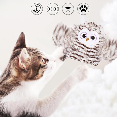 Juguete interactivo para gatos con forma de búho automático y lavable 6