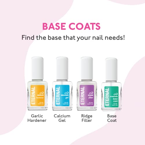 eternal ridge filler base coat nail polish 135 ml clear nail primer treatment - ridge filling base coat strengthener for nail strength amp repair of hard thin dry amp ridged fingernails - 1 unit