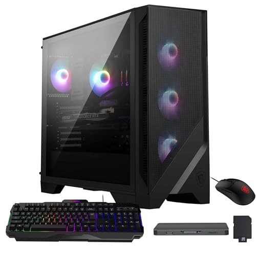 Image of MSI Codex R2 AI Gaming Desktop, Intel Core Ultra 7 265, NVIDIA GeForce RTX 5060 Ti 8GB GDDR7, 32GB DDR5, 2TB SSD, RGB Air Cooler, Wi-Fi 6E, Keyboard & Mouse, Win 11 Pro, Black, 1TB Docking Station Set