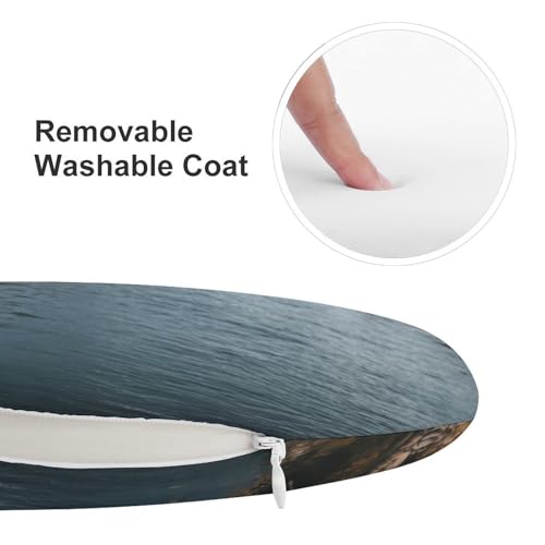 Cojín redondo para sofá y silla de jardín con funda de poliéster lavable 4