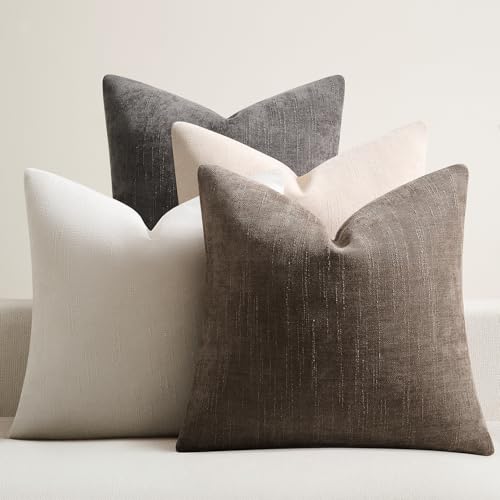 4-Pack 18x18 Chenille Throw Pillow Covers