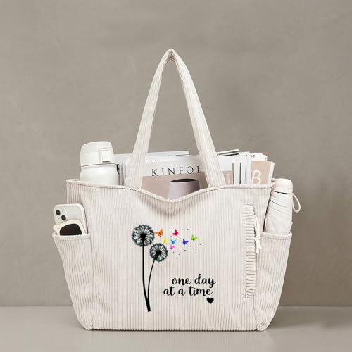 Bolso de hombro para mujer de pana con estampado de letras miniatura 3
