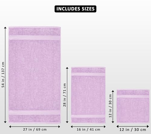 Image of Utopia Towels 8 Piece Luxury Towel Set - Majestic Plush, Super Absorbent & Quicker-to-Dry, Thick 100% Ring Spun Cotton Towels for Bathroom, Spa & Hotel - 2 Bath, 2 Hand, 4 Washcloths, Lavender