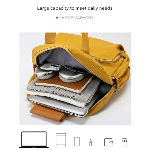 Multilayer high - quality waterproof fabric Pack for Everyday Round - shaped Backpack, Stylish & Practical (Yellow,One size)3