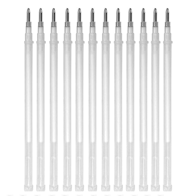 Gemsy 50pcs Heat Erasable Fabric Refills Patchwork Marking Sew Pens High Temperature Disappearing Ink Fabric Markers for Embroidery Cross Stitch Hand Craft- White Color